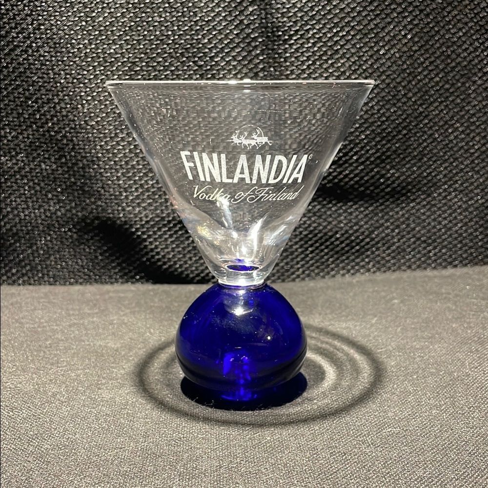 Finlandia Vodka Martini Glass with Blue Base